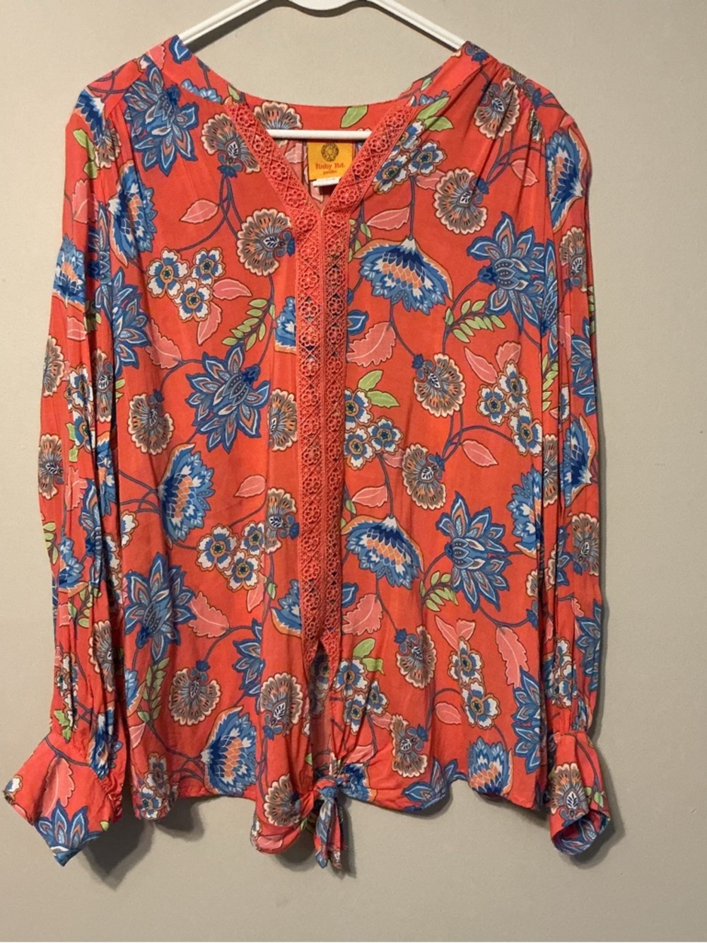 Ruby Rd. Coral Flower Top